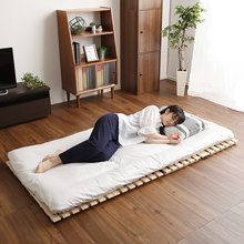 年中快適に過ごすことができる 檜仕様二つ折り式すのこベッド (シングル)