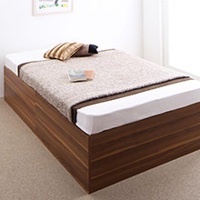 深さの選べる 大容量収納庫付きベッド ホコリよけ床板仕様 (シングル)