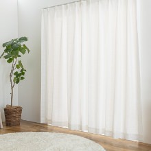 [幅150cm]ナチュラルな風合い ボイルレースカーテン ホワイト