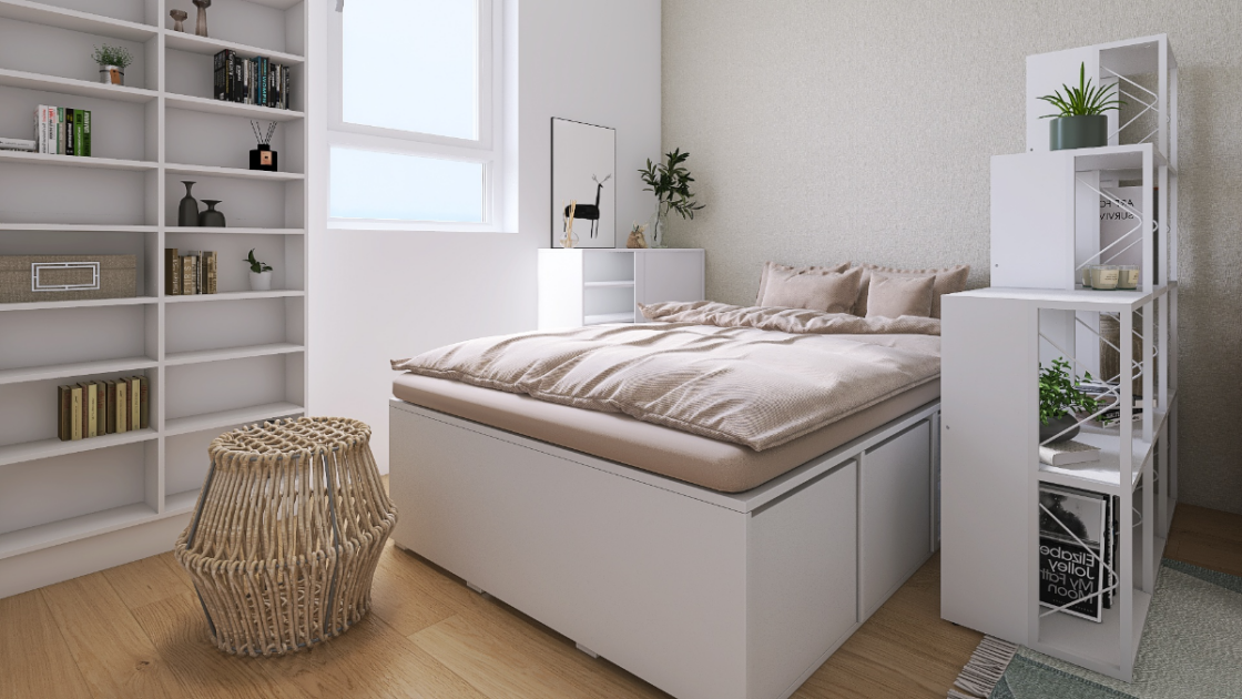 一人暮らしにほっこり感を♪ベージュが決め手の北欧モダンなお部屋