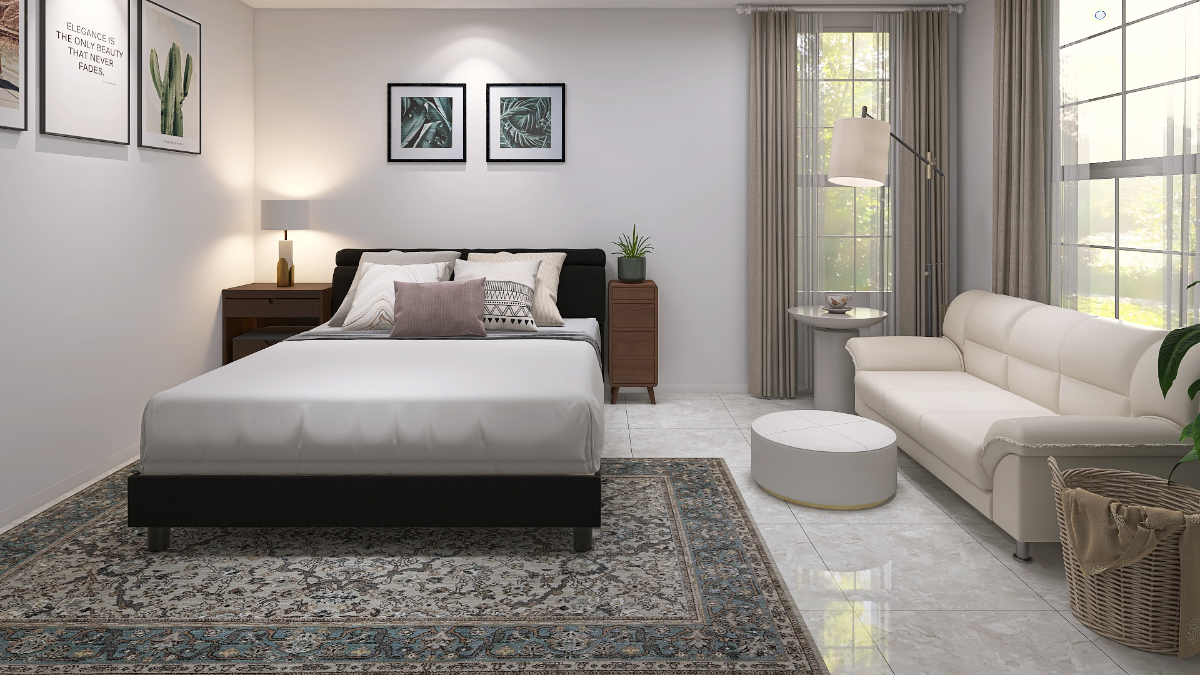 モダンなミニマリストの豪華なカーペットの寝室 モダンなミニマリストの豪華なカーペットの寝室 【公式通販】