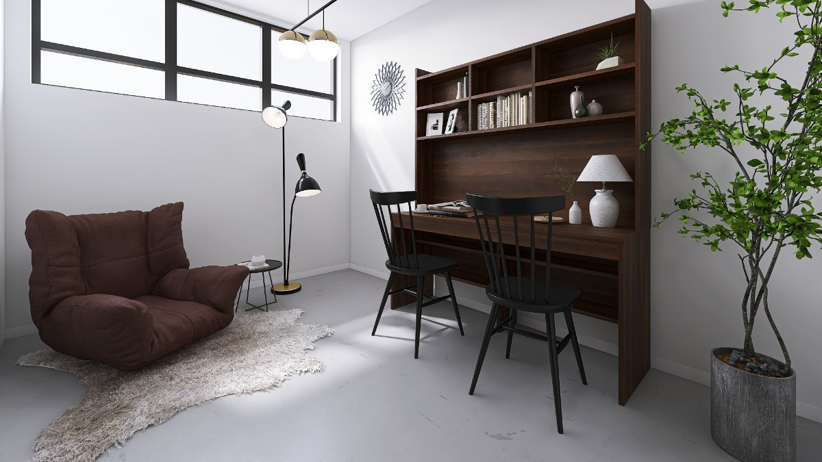 ダークブラウンでカッコよく!インダストリアルスタイルの書斎 ダークブラウンでカッコよく!インダストリアルスタイルの書斎