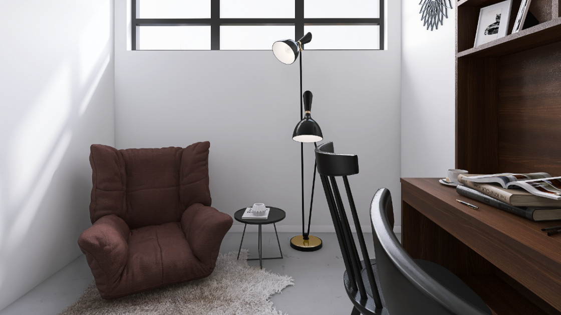 ダークブラウンでカッコよく！インダストリアルスタイルの書斎