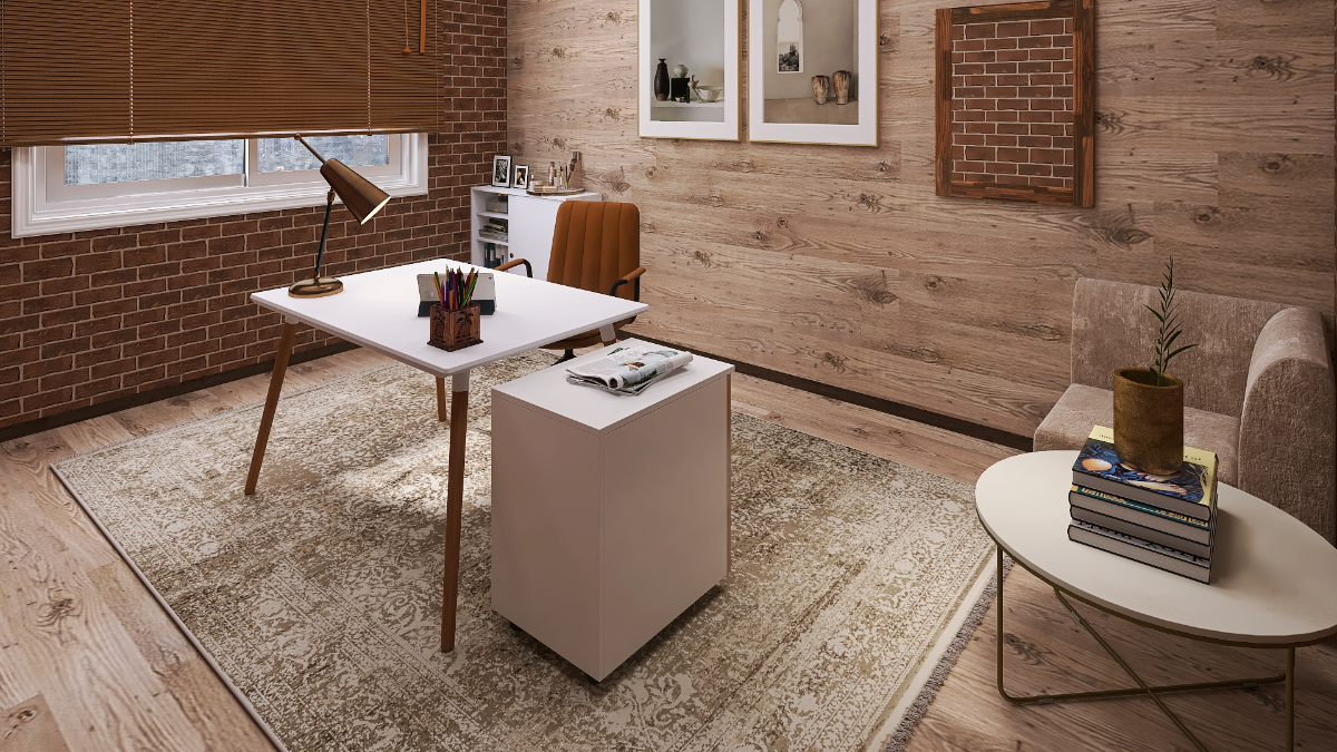 ブラウン×ベージュ】お家でカフェ風を味わえるおしゃれな書斎