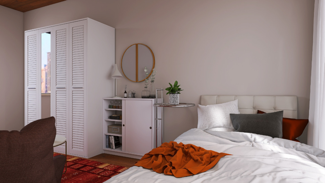 寝室兼リビング】ラグジュアリーモダンな10畳一人暮らし