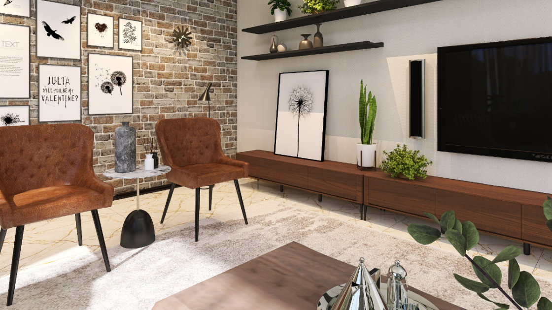 家族とのコミュニケーションに♪おしゃれな黒×ブラウンのモダン空間