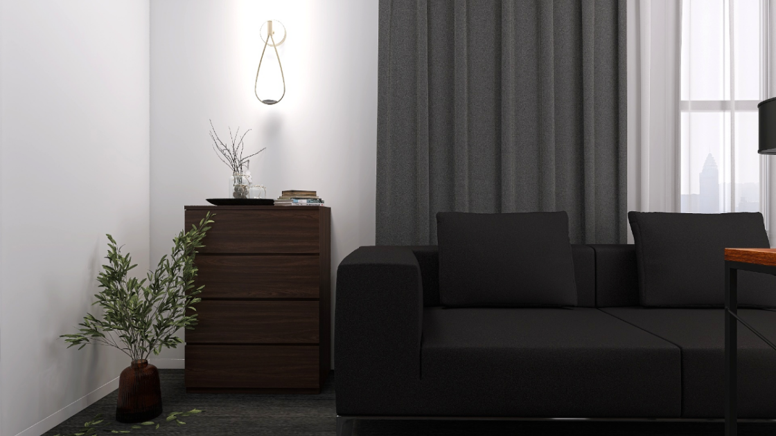 モノトーンコーデに木の温もりをプラス♡ラグジュアリーな6畳の書斎