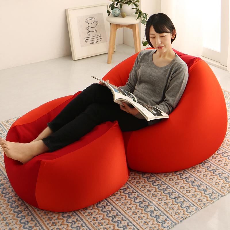 W 新品 レザー ビーズクッション レッド 赤 ソファ レゴリス 北欧 座椅子