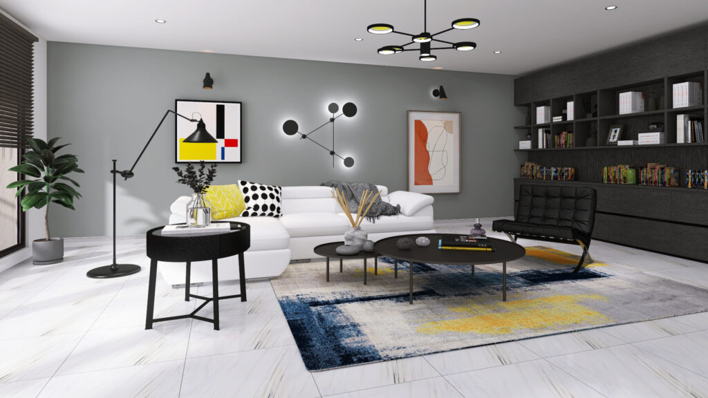 ホワイトソファ×モノトーン】ハイセンスな40代夫婦の”まるで美術館”な