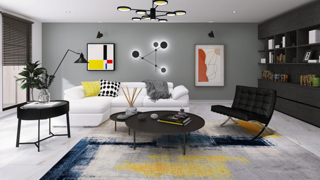 ホワイトソファ×モノトーン】ハイセンスな40代夫婦の”まるで美術館”な