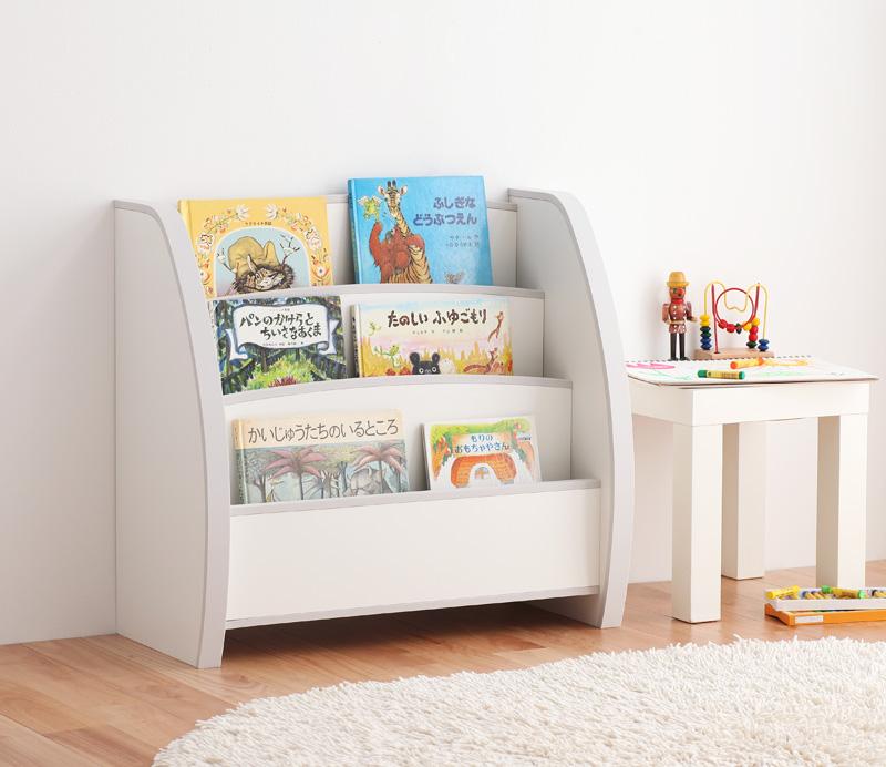 絵本棚 W91cm 大容量 収納 完成品 子ども 本棚 収納 絵本ラック 好奇心を