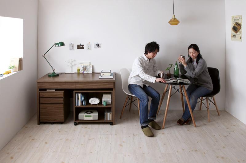 TA-2591 引き出し付きローテーブルウォールナット製｜幅100cm モリタ