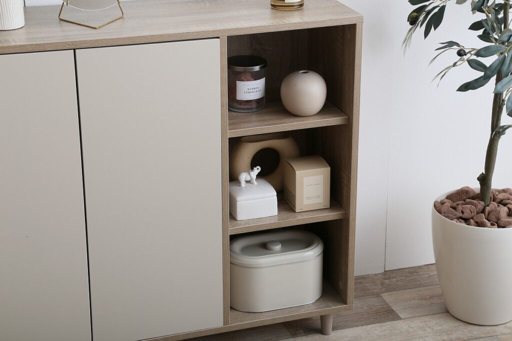 バナナ苫小牧】 リビングキャビネット リビング収納 食器棚 収納棚