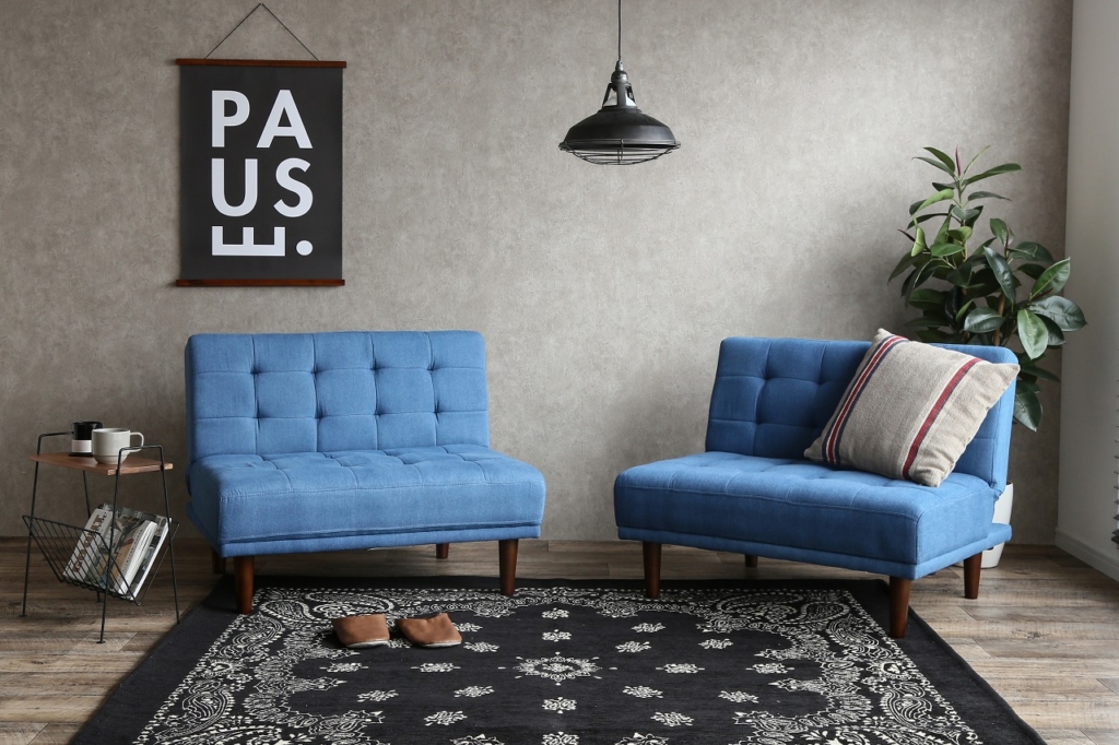 デニム大好き！デニムソファとリメイク雑貨でつくる素敵なリビング