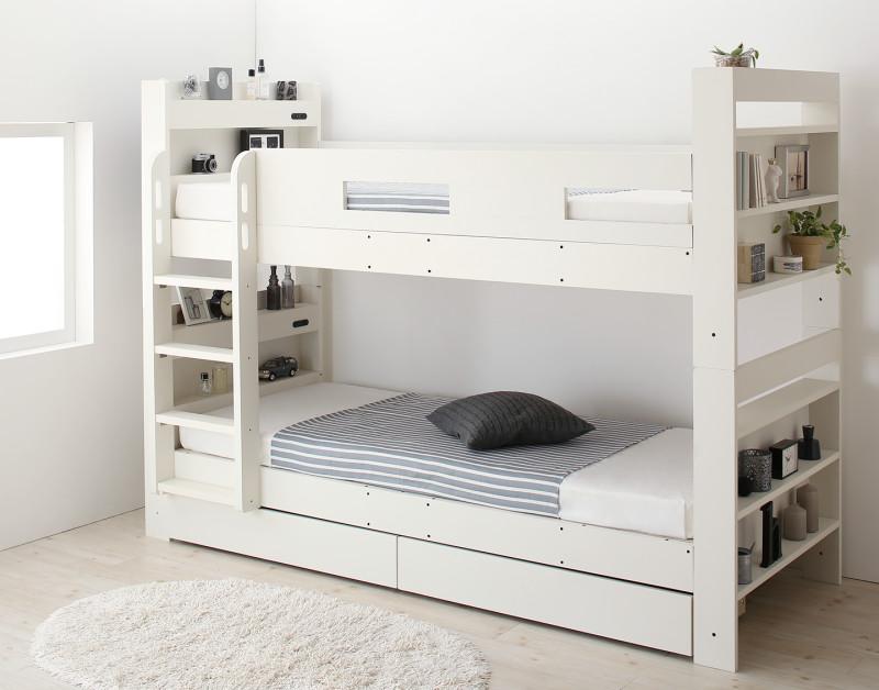 2段ベッド シングル マットレス付 ファミリー 家族 子供 親子 ハイタイプ 2人 頑丈 丈夫 安全 分割 分離 連結 つなげる ガード 棚 携帯 収納 コンセント スマホ 2段ベッド シングル マットレス付 ファミリー 家族 子供 親子 ハイ