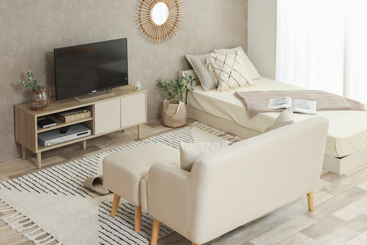 オットマン付き ソファコンパクト 一人暮らし　1K6畳　2人掛け オットマン付き ソファコンパクト 一人暮らし 1K6畳 2人掛け