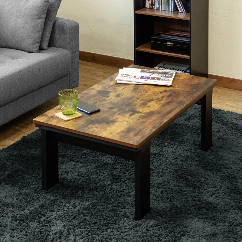 モダンリビングコタツ90×50cmウォールナットリビングにぴったりなこたつ