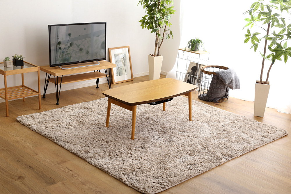 フラットヒーター折れ脚こたつ フラットモリス 105x75cm ブラウン