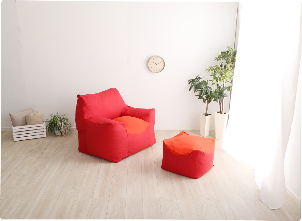 クセになるスゴビーズソファ オットマンセット 【ベージュ】 ビーズ