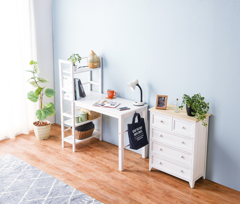 ネイルテーブル　ホワイトオープンシェルフデスク ネイルテーブル ホワイトオープンシェルフデスク セルフネイルが10倍