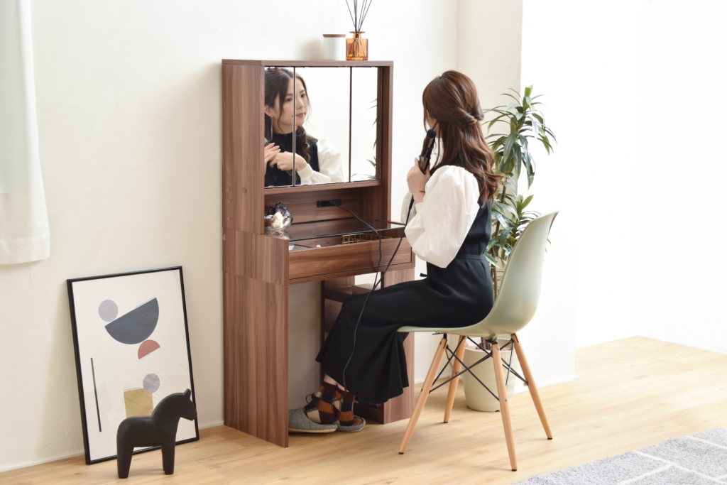 送料無料 秋月貿易 ニュー チャーチル ウッド ミラー 25148 三面鏡 鏡