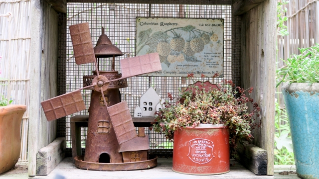 新品 白色 1個 風車 プランターラック ガーデニング 鉢台 植物