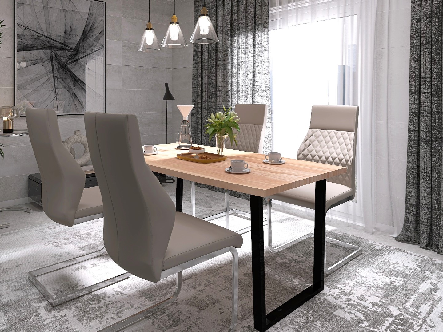 清潔感あるアクリルデザインテーブル