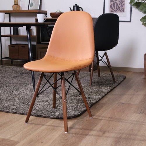 [2個セット] どんなお部屋にもマッチする チェア TPUレザー キャメル