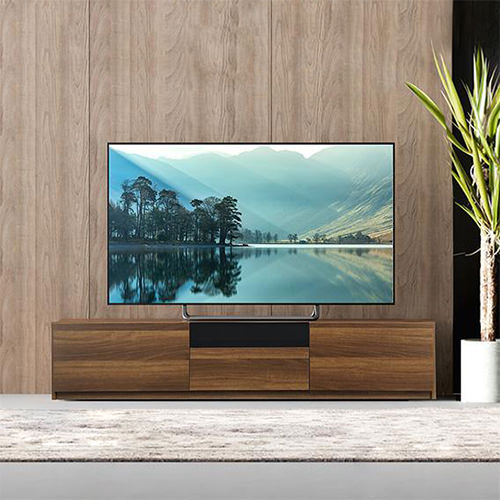 背面収納 テレビボード 幅150cm (木目調・ガラス付タイプ)