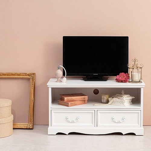軽量で扱いやすく届いてすぐ使える テレビ台 幅80cm  (ホワイト)
