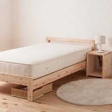 寝台職人 上質素材 並べて使えるシンプルひのきすのこベッド (シングル)