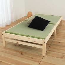 寝台職人 頑丈設計 天然木ひのきベッド い草張りタイプ (シングル)