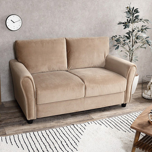 程良い光沢を放つ高級感のあるデザイン ベロアソファ 2人掛けの詳細