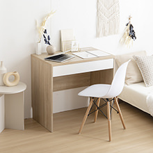 やわらかなホワイトの木目調のデザインが可愛い デスク ホワイトの詳細