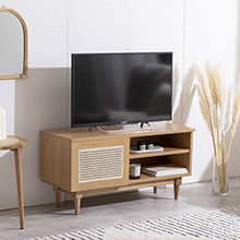 天然素材を贅沢に使用した上品な仕上がり ラタンテレビボード 幅90cm