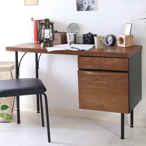 おしゃれなアンティーク調デザイン マルチデスク ブラウンの詳細