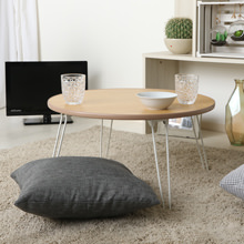 きれいな円でシンプルデザインの ローテーブル 丸型
