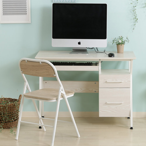 やわらかなホワイトの木目調のデザインが可愛い デスク ホワイトの詳細