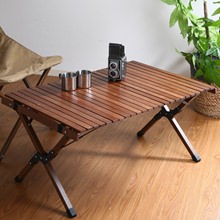 室内でも屋外でも使いやすいデザイン ウッドトップ フォールディングテーブル
