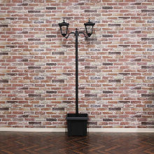 クラシカルなデザイン プランター付きLEDソーラースタンドライト 2灯タイプ