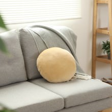 [2個セット] 心地よい もちもち丸クッション 直径40 イエロー
