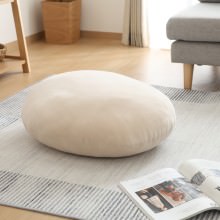 [2個セット] 心地よい もちもち丸クッション 直径60 アイボリー