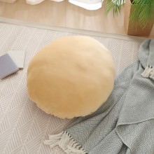 [2個セット] 心地よい もちもち丸クッション 直径60 イエロー