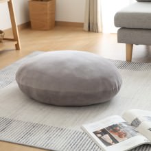 [2個セット] 心地よい もちもち丸クッション 直径60 グレー