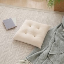 [2個セット] 心地よい もちもちシートクッション 42×40cm アイボリー