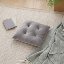 [2個セット] 心地よい もちもちシートクッション 42×40cm グレー