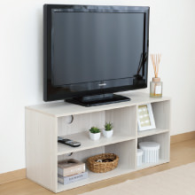 散らかるテレビ周りをすっきり整理できる TVラック 幅89cm ホワイトウォッシュ