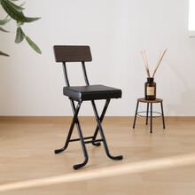 [4個セット] 折りたたみなのにしっかり座れる 厚座スリムチェア ブラック