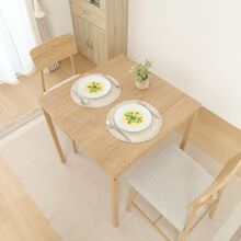軽くて使いやすい ダイニングセット3点 ベージュカラー