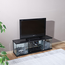 見せる収納 スタイリッシュなお部屋に ガラスコレクションTVボード ブラック